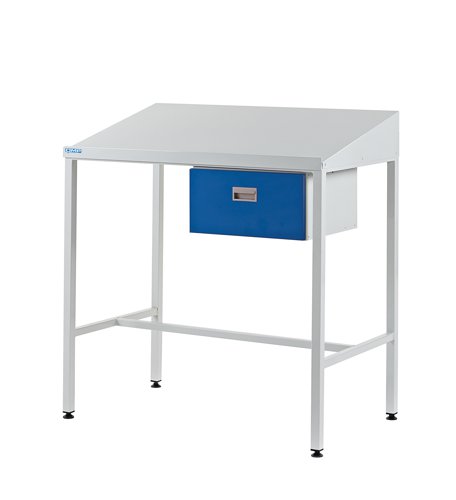 Team Leader Workstation - Single Drawer - Sloping Top - H.1060 W.1000 D.600mm Team Leader Workstation - Single Drawer - Sloping Top - H.1060 W.1000 D.600mm