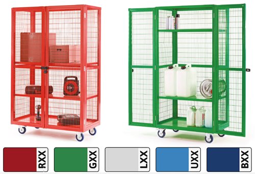 Boxwell Trolleys with doors 1655h x 900w x 600d mm plywood Light Blue Boxwell Trolleys with doors 1655h x 900w x 600d mm plywood Light Blue