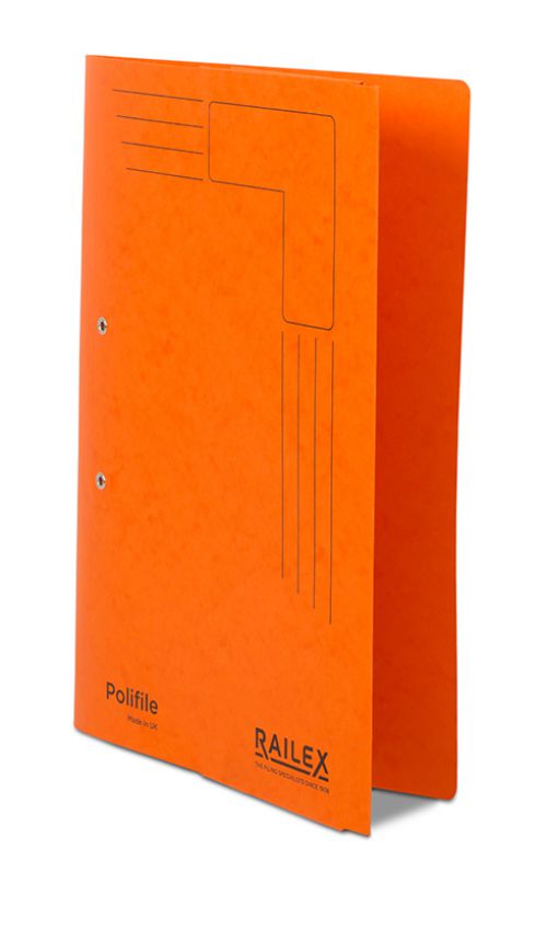 Railex Polifile PL5P Foolscap with Pocket 350gsm Mandarin PK25