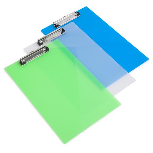 Clipboards Rapesco Frosted Transparent Clipboard A4 Assorted Colours