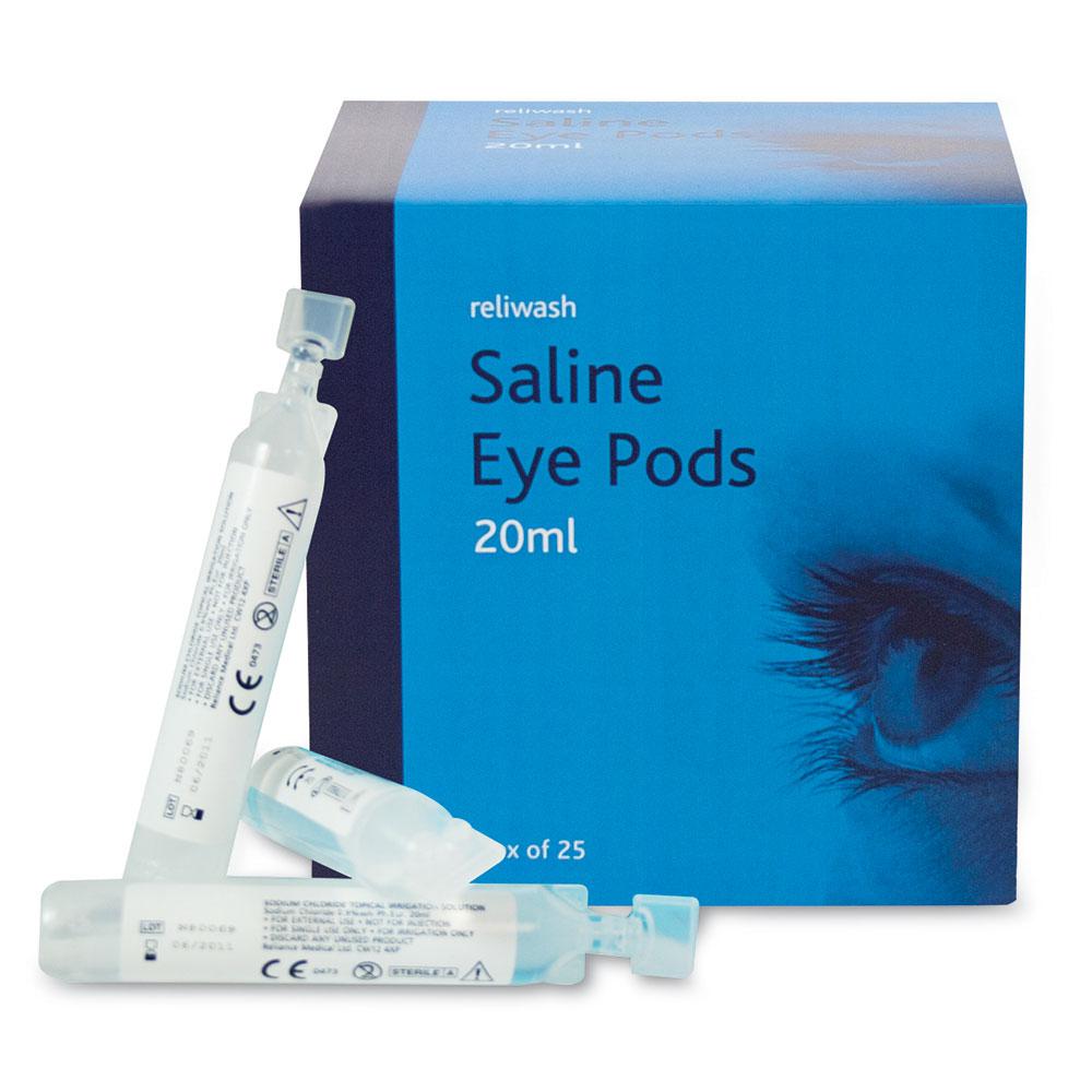 Reliance Medical Reliwash Saline Eye Wash Pods 20ml (Pack 25)