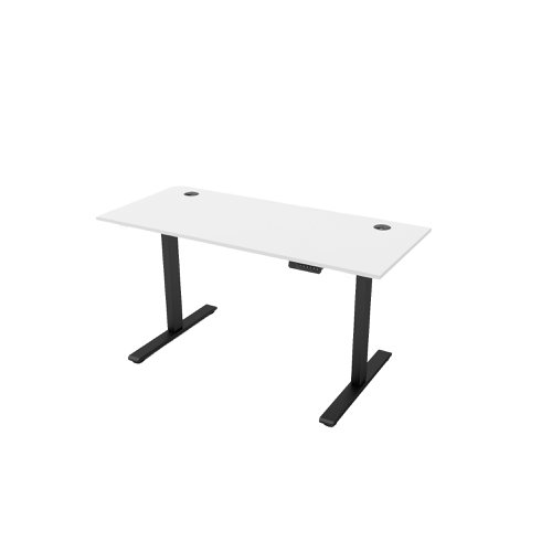 R810+Sit+Stand+Desk+1585x800mm+Silver+Leg%2C+White+Top
