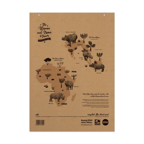 Rhino+A1+Recycled+Flipchart+Pad+40+Leaf+20mm+Squared+With+Plain+Reverse+%28Pack+5%29+-+SRFC-4