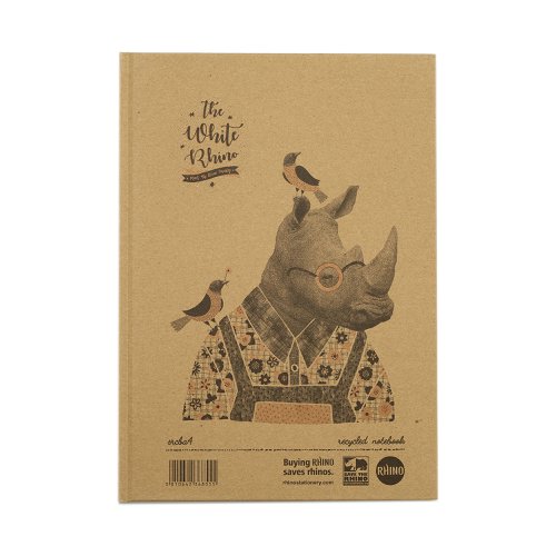 Save+The+Rhino+Recycled+Casebound+Notebook+160+Pages+%28Pack+5%29+SRCBA4