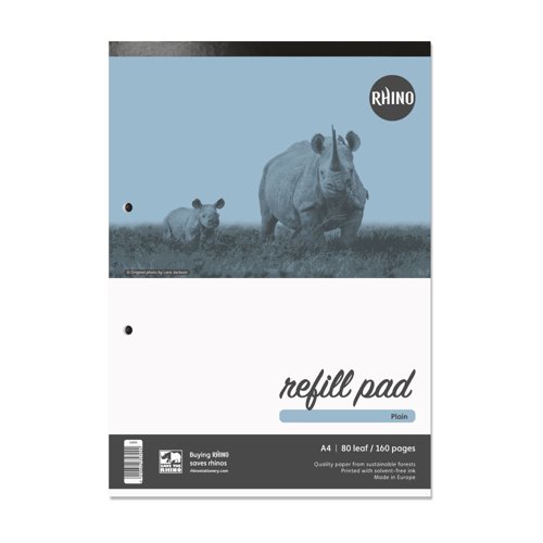 Rhino+A4+Refill+Pad+160+Page+Plain+%28Pack+10%29+-+V4PH-0