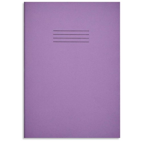 RHINO 13 x 9 A4+ Oversized Tinted Exercise Book 80 Pages / 40 Leaf Purple with Cream Paper 8mm lined with Margin RHINO 13 x 9 A4+ Oversized Tinted Exercise Book 80 Pages / 40 Leaf Purple with Cream Paper 8mm lined with Margin