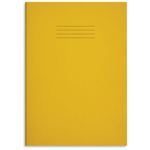 RHINO 13 x 9 A4+ Oversized Tinted Exercise Book 80 Pages / 40 Leaf Yellow with Cream Paper 10mm Squared RHINO 13 x 9 A4+ Oversized Tinted Exercise Book 80 Pages / 40 Leaf Yellow with Cream Paper 10mm Squared