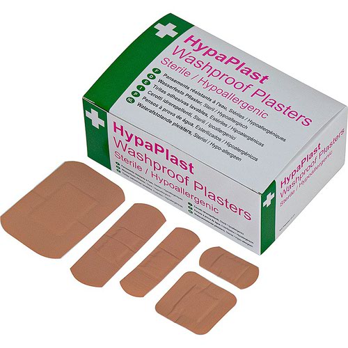 Plasters Safety First Aid HypaPlast Pink Washproof Assorted Sizes (Pack 100) D9010