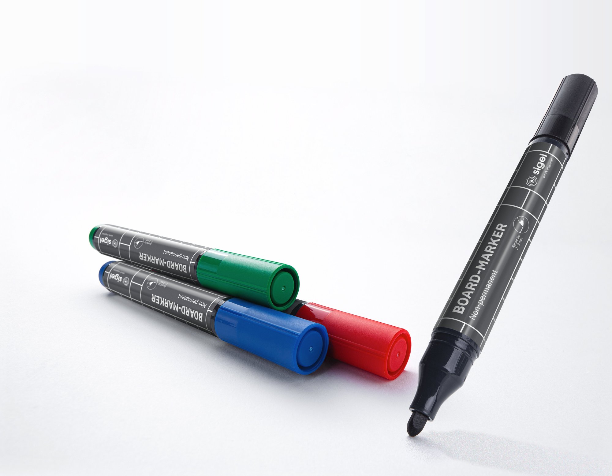 GLASSB MARK BLACK/BLUE/RED/GRE 4 PCS.