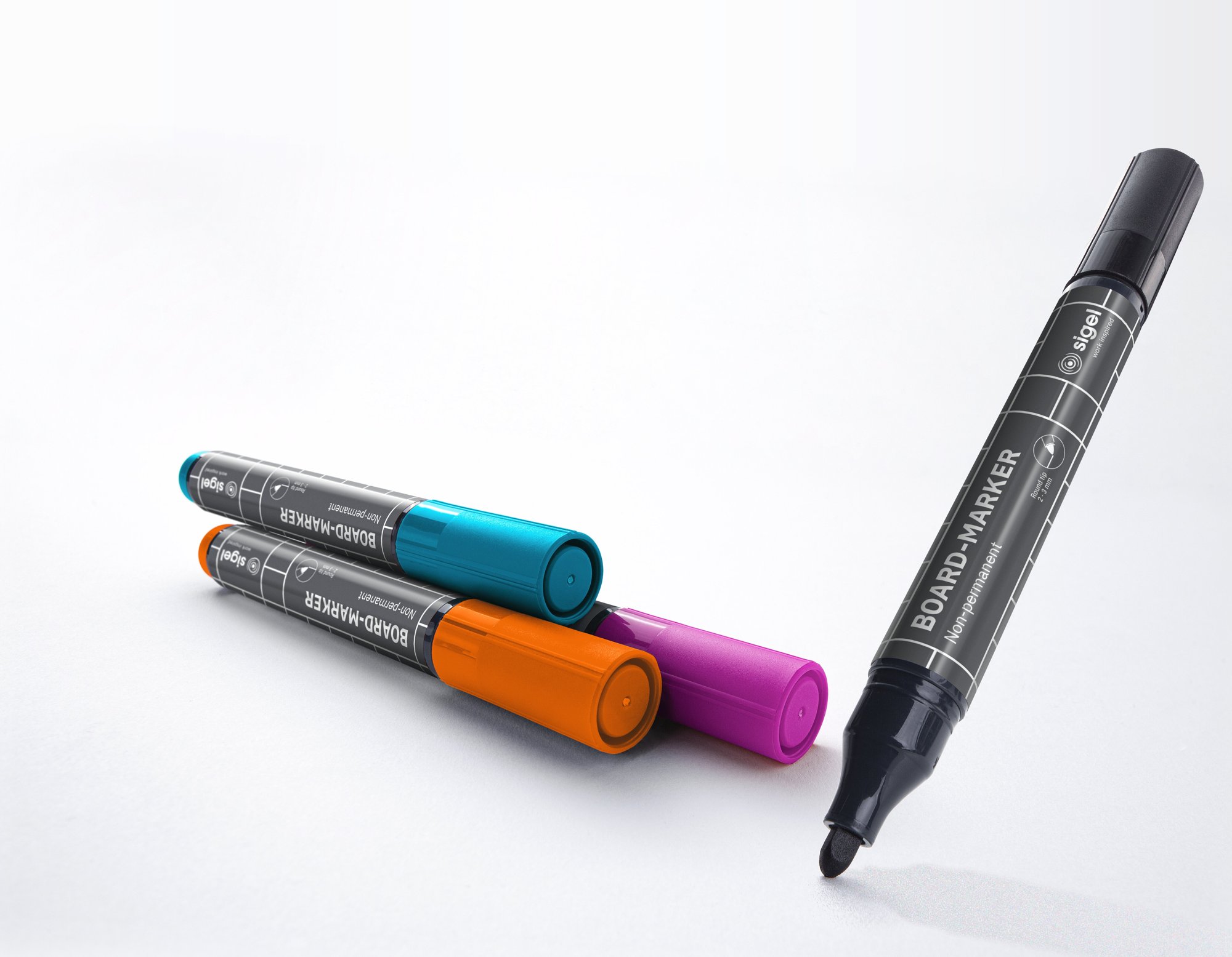 GLASSB MARK BLACK/TURQ/MAG/OR 4 PCS.