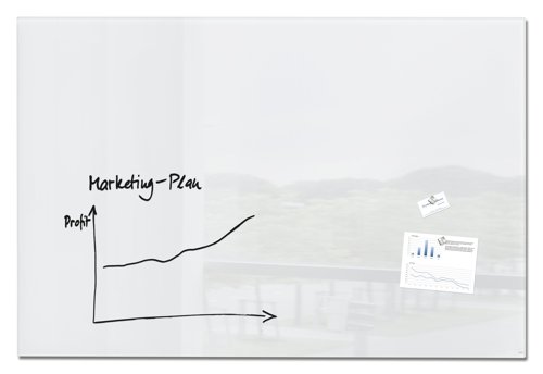 Wall+Mounted+Magnetic+Glass+Board+1500x100x18mm+-+Super+White