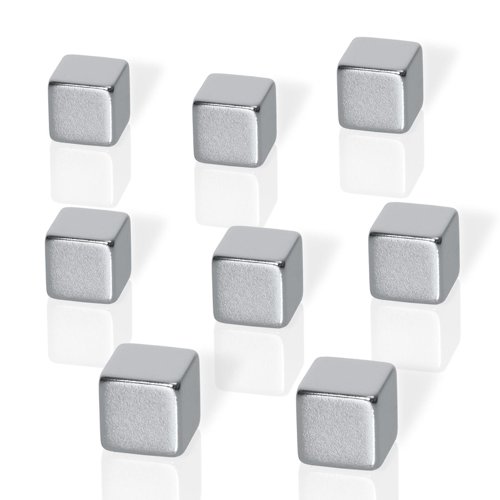 Sigel BeBoard Neodymium Cube Magnets Silver PK8 - B3101 Sigel BeBoard Neodymium Cube Magnets Silver PK8 - B3101