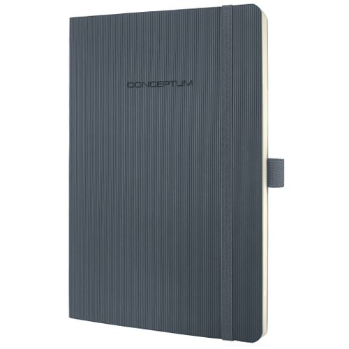 Sigel CONCEPTUM A5 Casebound Soft Cover Notebook Ruled 194 Pages Dark Grey CO329