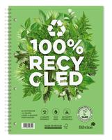 Silvine Premium Recycled A4+ Wirebound Card Cover Notebook Ruled 120 Pages Green (Pack 5) - R102