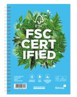 Silvine Premium FSC A5 Wirebound Card Cover Notebook Ruled 160 Pages Blue/Green (Pack 5) - R203
