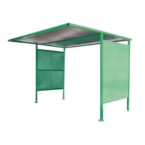 Traditional modular cycle shelters - main bay - 3000mm wide open back - painted Traditional modular cycle shelters - main bay - 3000mm wide open back - painted