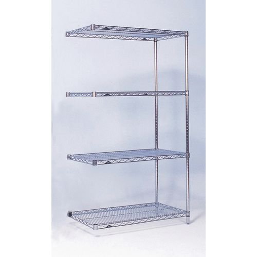 Slingsby chrome wire shelving system add-on bay - 4 shelf levels, height 1590mm Slingsby chrome wire shelving system add-on bay - 4 shelf levels, height 1590mm