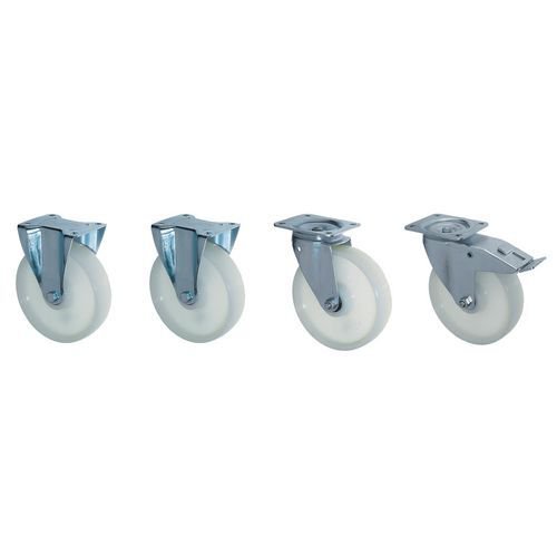 Heavy duty roll forward skip castors Heavy duty roll forward skip castors