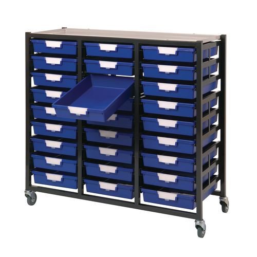 Premium mobile tray storage racks - A4 size trays 9 shallow traysper column in 2 or 3 cloumn units Premium mobile tray storage racks - A4 size trays 9 shallow traysper column in 2 or 3 cloumn units