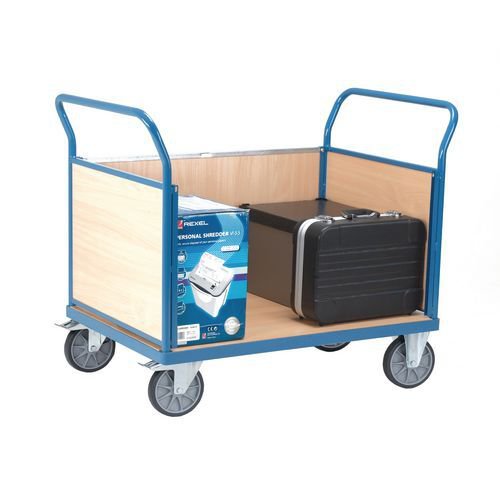 Fetra snag-free platform trucks with two panel ends and one side, 1000 x 700mm Fetra snag-free platform trucks with two panel ends and one side, 1000 x 700mm