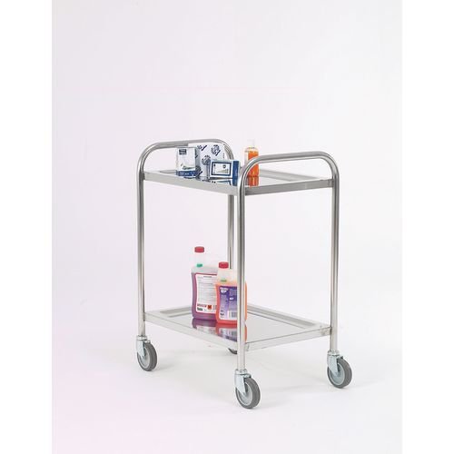 High grade stainless steel shelf trolleys with 2 shelves 1020 x 575mm High grade stainless steel shelf trolleys with 2 shelves 1020 x 575mm