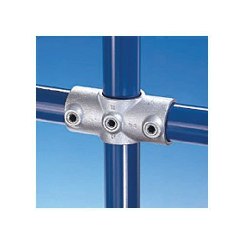 Metal clamp systems - Type B (34mm) - 2-way cross with vertical through centre connector Metal clamp systems - Type B (34mm) - 2-way cross with vertical through centre connector