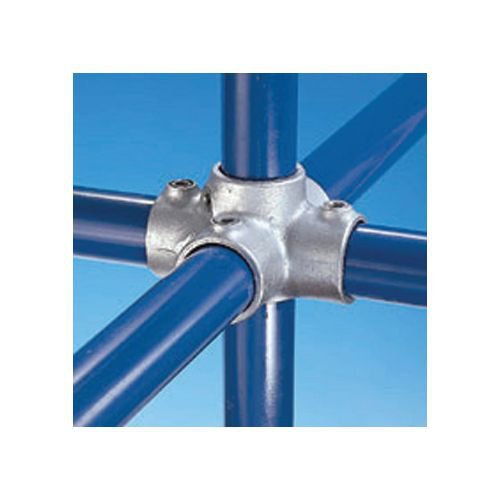 Metal clamp systems - Type D (48mm) - 4-way cross with vertical through centre connector Metal clamp systems - Type D (48mm) - 4-way cross with vertical through centre connector