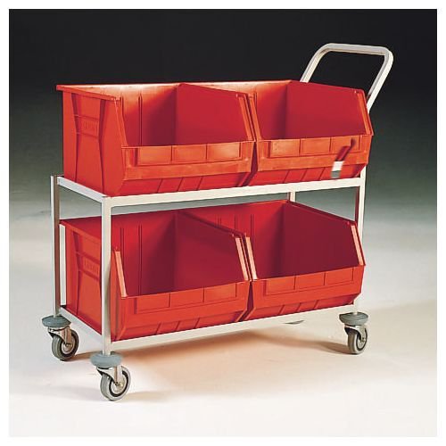 Mobile small parts bin storage trolleys - Four bin Mobile small parts bin storage trolleys - Four bin