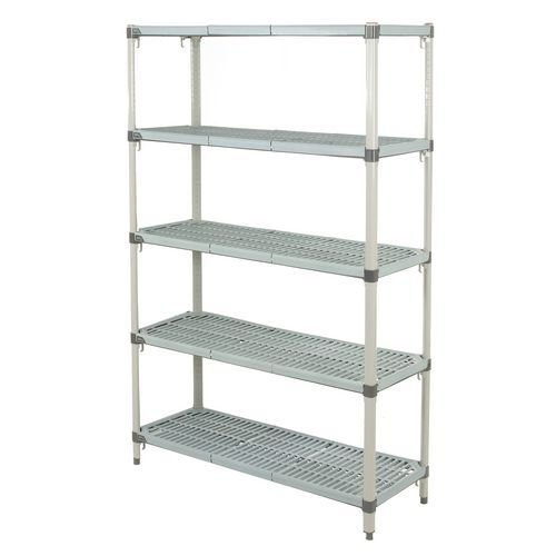 Metromax Q™ polymer shelving - 5 shelf unit - Starter bays. Metromax Q™ polymer shelving - 5 shelf unit - Starter bays.