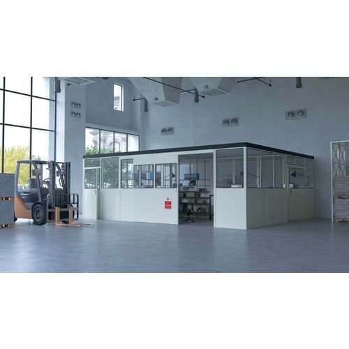 Industrial partitioning - Panels & doors - double door - part glazed Industrial partitioning - Panels & doors - double door - part glazed