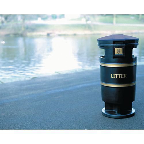 Victorian style plastic hooded top litter bin Victorian style plastic hooded top litter bin