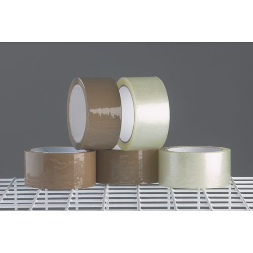 Polypropylene packaging tape - 75mm width, clear 48mm wide, pack of 6 Polypropylene packaging tape - 75mm width, clear 48mm wide, pack of 6