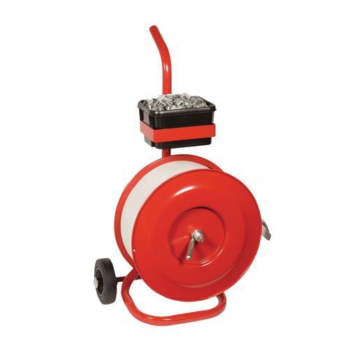 Strapping dispensers for strapping with cardboard core - mobile Strapping dispensers for strapping with cardboard core - mobile