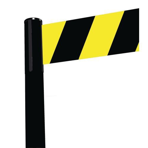 Tensabarrier® Advance retractable belt barrier system - wide 150mm web post - Coloured post Tensabarrier® Advance retractable belt barrier system - wide 150mm web post - Coloured post
