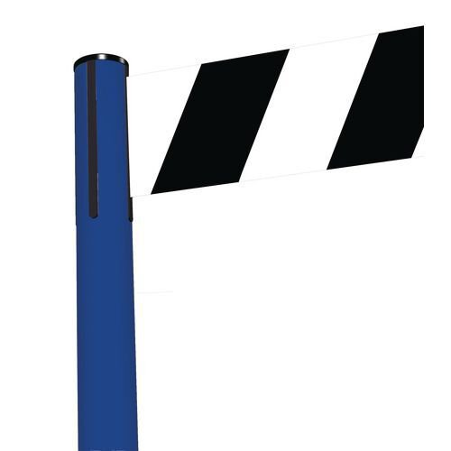 Tensabarrier® Advance retractable belt barrier system - wide 150mm web post - Coloured post Tensabarrier® Advance retractable belt barrier system - wide 150mm web post - Coloured post