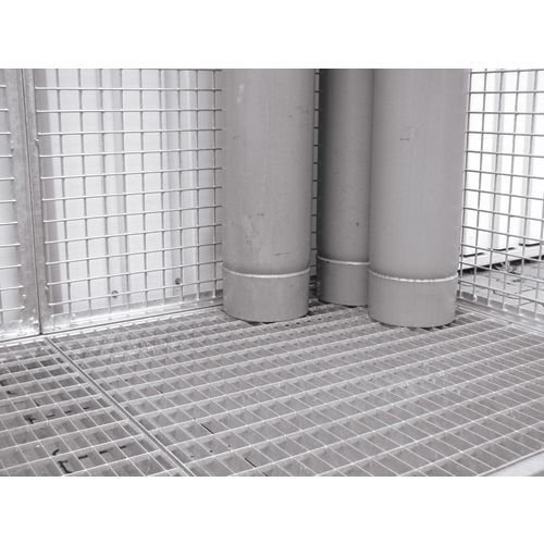 Gas cylinder storage cages - Optional floor grid Gas cylinder storage cages - Optional floor grid