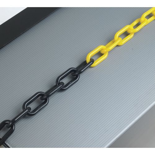 Plastic chains for aluminium posts - Yellow/black Plastic chains for aluminium posts - Yellow/black