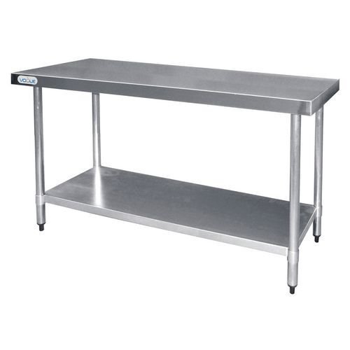 Value stainless steel top preparation tables without upstand Value stainless steel top preparation tables without upstand
