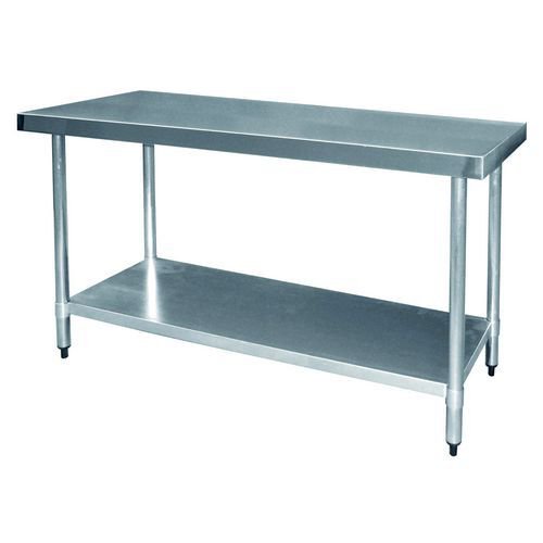Value stainless steel top preparation tables without upstand Value stainless steel top preparation tables without upstand