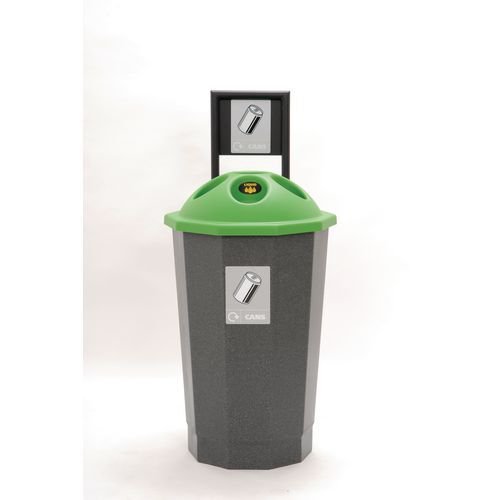 Colour coded recycling bins, green can bank Colour coded recycling bins, green can bank