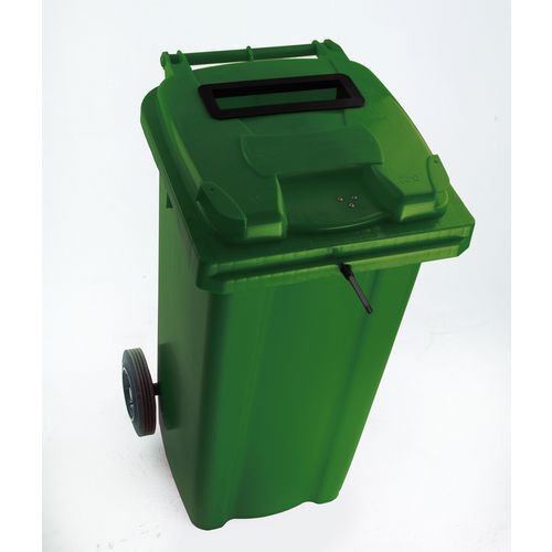 Two wheeled bins with special apertures - Confidential waste 2 wheeled bins with slot and standard lid lock Two wheeled bins with special apertures - Confidential waste 2 wheeled bins with slot and standard lid lock