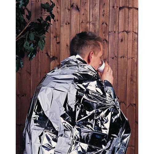 Disposable heat retaining foil blanket Disposable heat retaining foil blanket