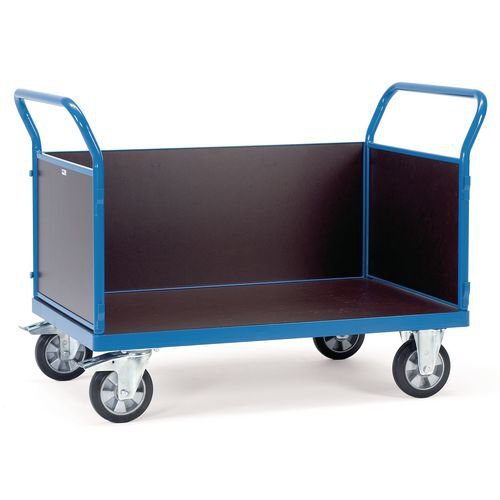 Fetra extra heavy duty platform trucks with brakes with double panel ends and one side Fetra extra heavy duty platform trucks with brakes with double panel ends and one side
