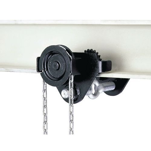 Manual geared trolleys, 3000kg 74-220mm beam width Manual geared trolleys, 3000kg 74-220mm beam width