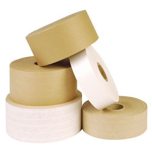 Gummed paper tape, width 70mm, reinforced, brown Gummed paper tape, width 70mm, reinforced, brown