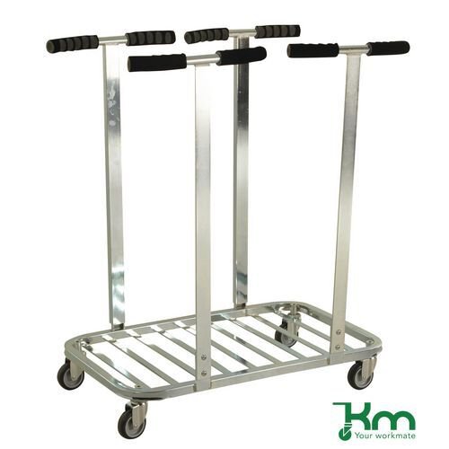 Zinc plated open top mobile sackholders Zinc plated open top mobile sackholders
