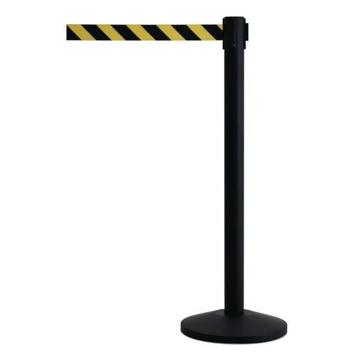 Tensator® Budget retractable belt barrier system - Black post - set of 2 Tensator® Budget retractable belt barrier system - Black post - set of 2