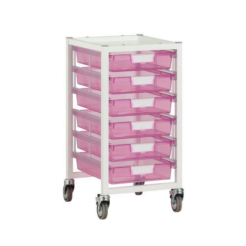 Premium white racks with transparent trays - Low level A4 mobile racks Premium white racks with transparent trays - Low level A4 mobile racks