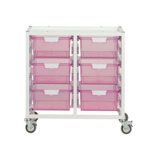 Premium white racks with transparent trays - Low level A4 mobile racks Premium white racks with transparent trays - Low level A4 mobile racks