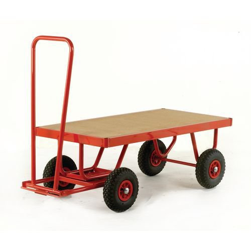Turntable trucks with MDF platforms, on pneumatic tyres - capacity 500kg Turntable trucks with MDF platforms, on pneumatic tyres - capacity 500kg